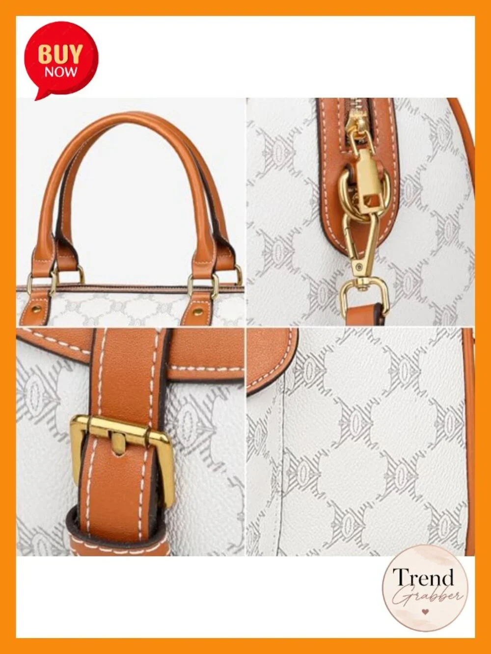 Vegan Leather Vintage Barrel Bag Top Handle Satchel Crossbody Purse